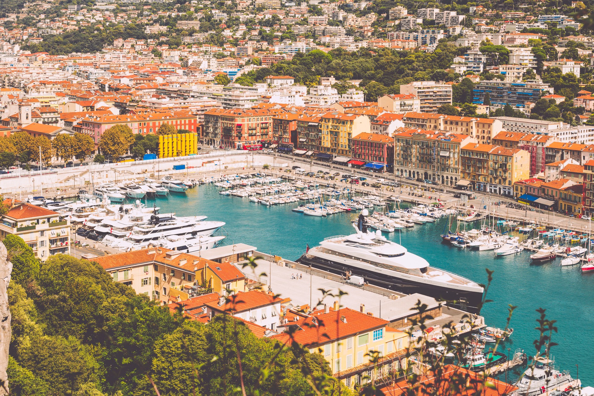 High view of Port of Nice, France